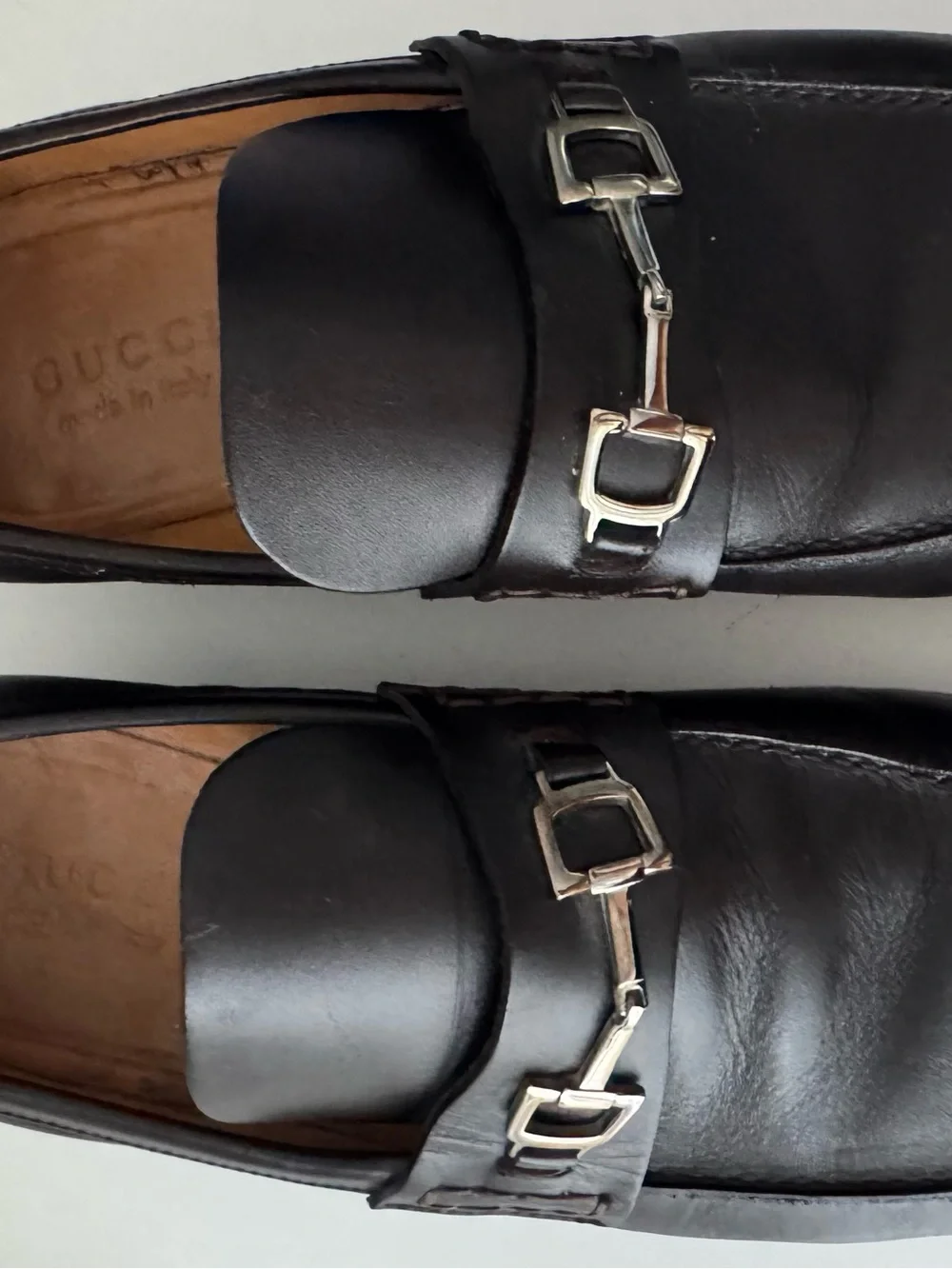 Gucci Black Leather Horsebit Loafers